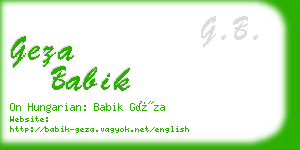 geza babik business card